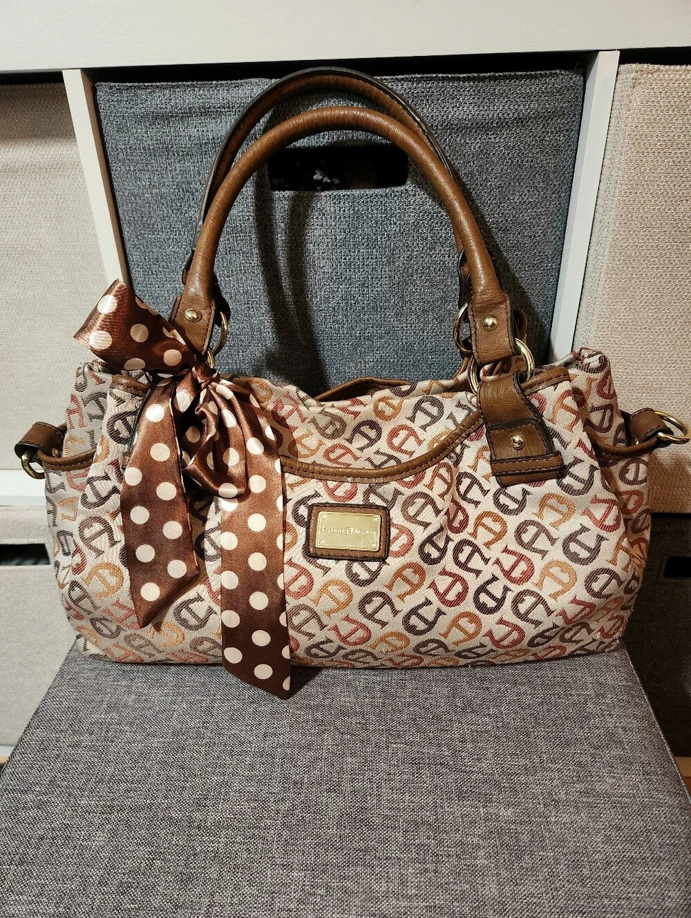 Etienne Aigner Vintage Signature Jacquard Satchel
